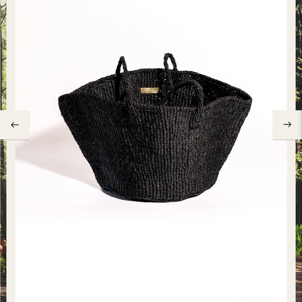 Abby Alley Black Sisal Market Tote NWOT